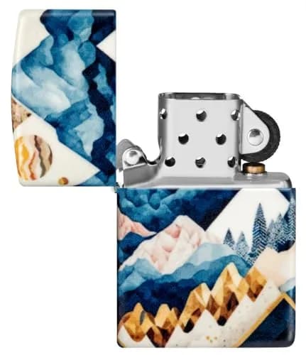 Zippo Mountain Collage Design 540 Matte Pocket Lighter | Windproof Metal Construction thumbnail 5