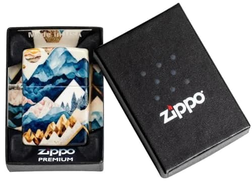 Zippo Mountain Collage Design 540 Matte Pocket Lighter | Windproof Metal Construction thumbnail 7
