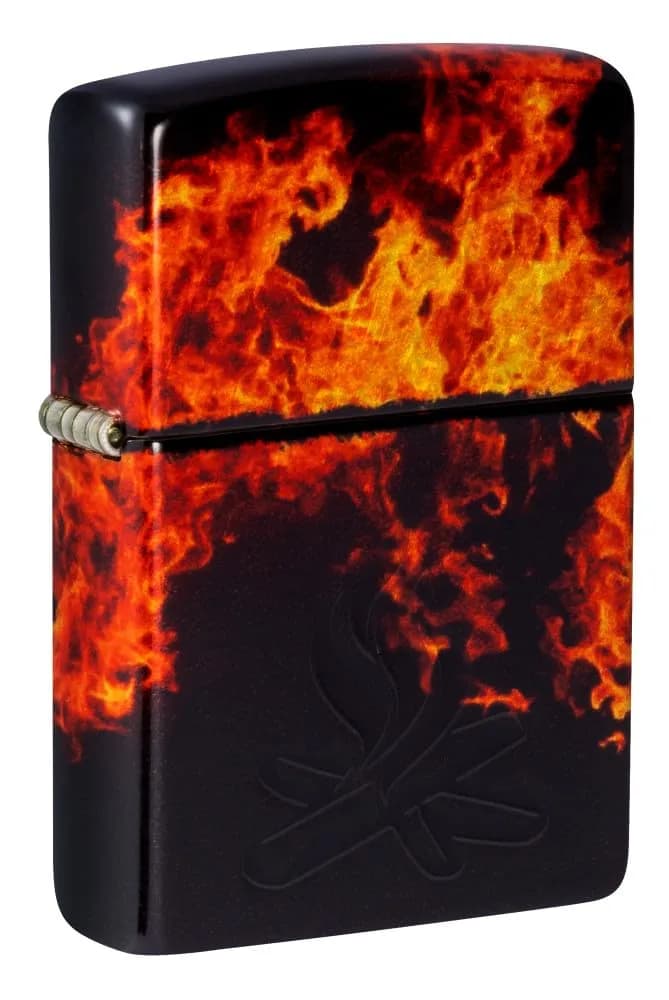 Zippo Fusion Inferno Design 540 Tumbled Brass Pocket Lighter | Windproof Metal Construction — Brass Fusion Inferno
