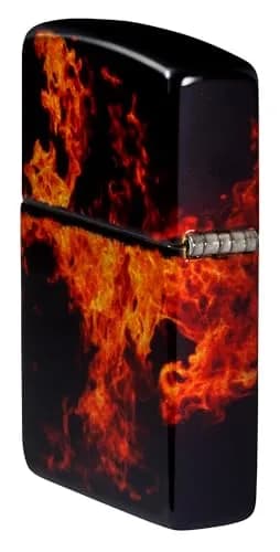 Zippo Fusion Inferno Design 540 Tumbled Brass Pocket Lighter | Windproof Metal Construction thumbnail 4