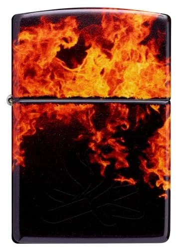 Zippo Fusion Inferno Design 540 Tumbled Brass Pocket Lighter | Windproof Metal Construction thumbnail 5
