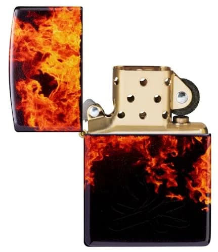 Zippo Fusion Inferno Design 540 Tumbled Brass Pocket Lighter | Windproof Metal Construction thumbnail 7