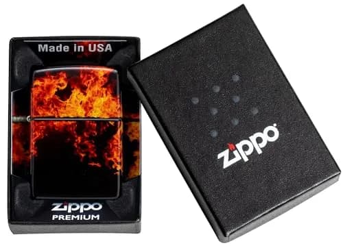 Zippo Fusion Inferno Design 540 Tumbled Brass Pocket Lighter | Windproof Metal Construction thumbnail 9