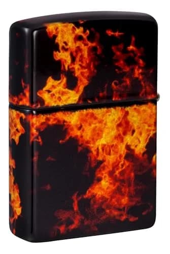 Zippo Fusion Inferno Design 540 Tumbled Brass Pocket Lighter | Windproof Metal Construction thumbnail 2