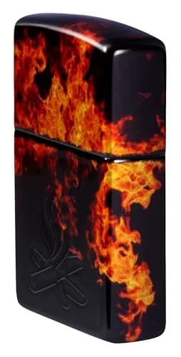 Zippo Fusion Inferno Design 540 Tumbled Brass Pocket Lighter | Windproof Metal Construction thumbnail 3