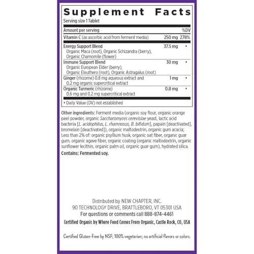 New Chapter Vitamin C Immune Defense Supplement, 90 Count | Organic Elderberry & Stress Support thumbnail 6
