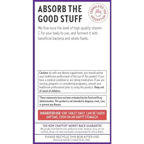 New Chapter Vitamin C Immune Defense Supplement, 90 Count | Organic Elderberry & Stress Support thumbnail 7