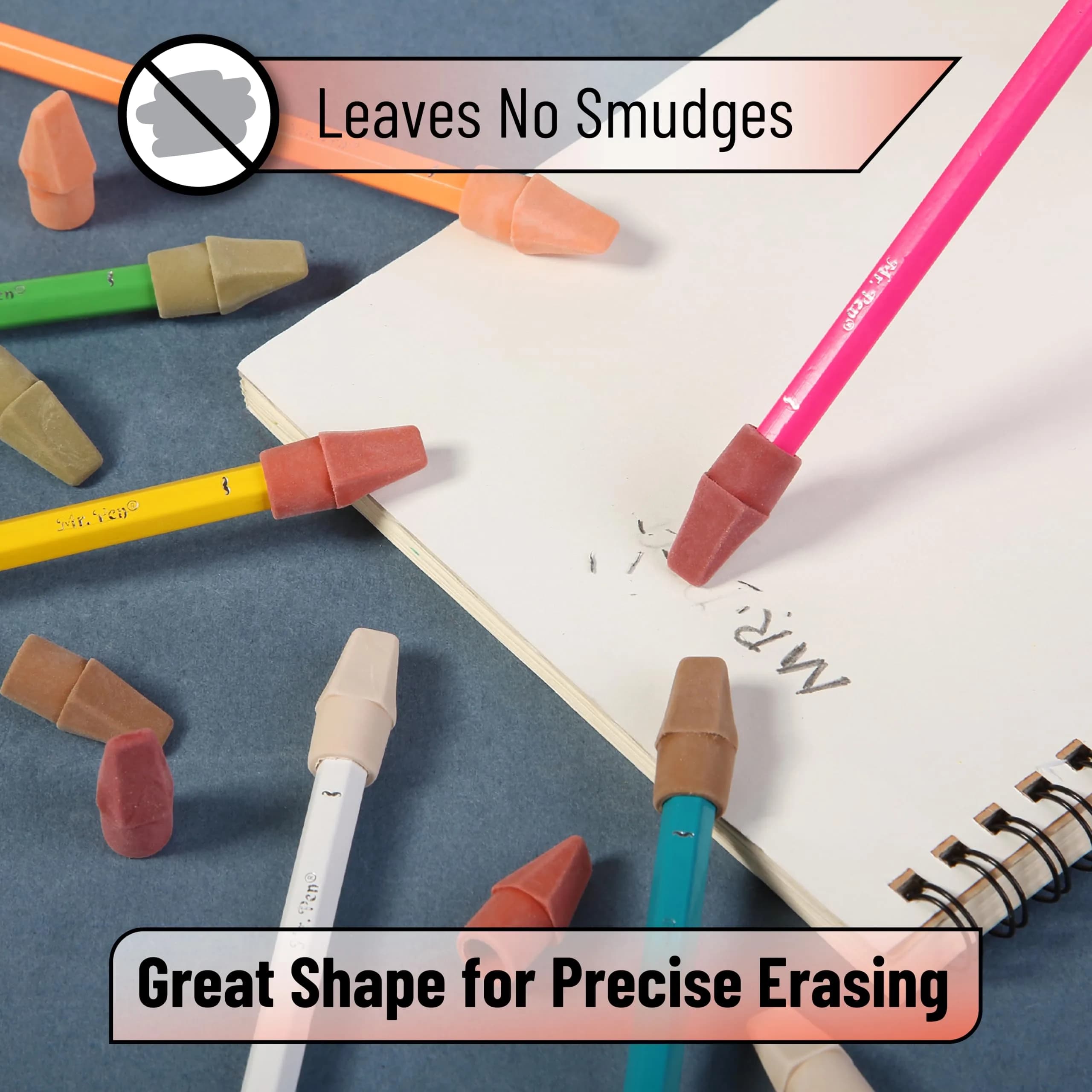 Mr. Pen Autumn Earth Pencil Eraser Toppers - 120 Pack | Smudge-Free Latex-Free Erasers - view 5