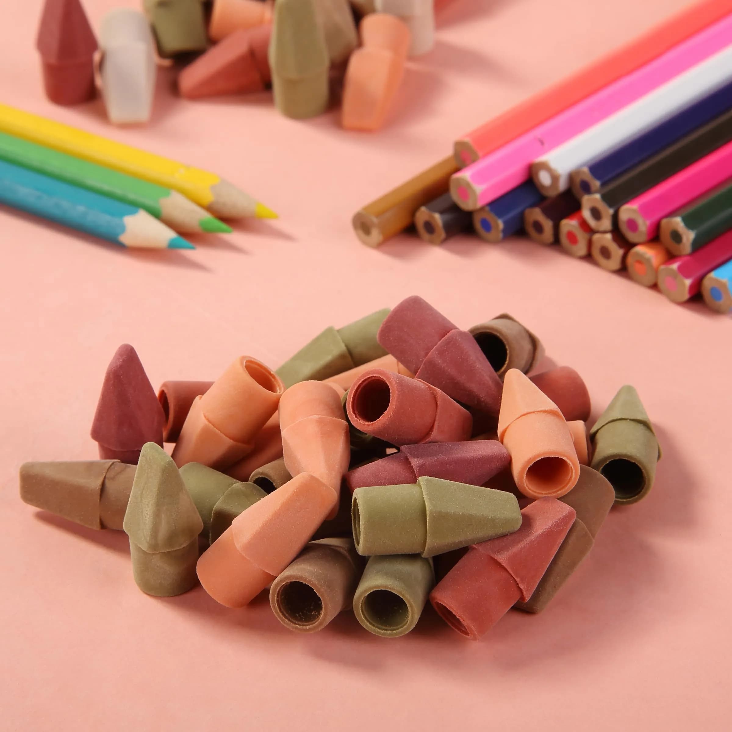 Mr. Pen Autumn Earth Pencil Eraser Toppers - 120 Pack | Smudge-Free Latex-Free Erasers - view 6
