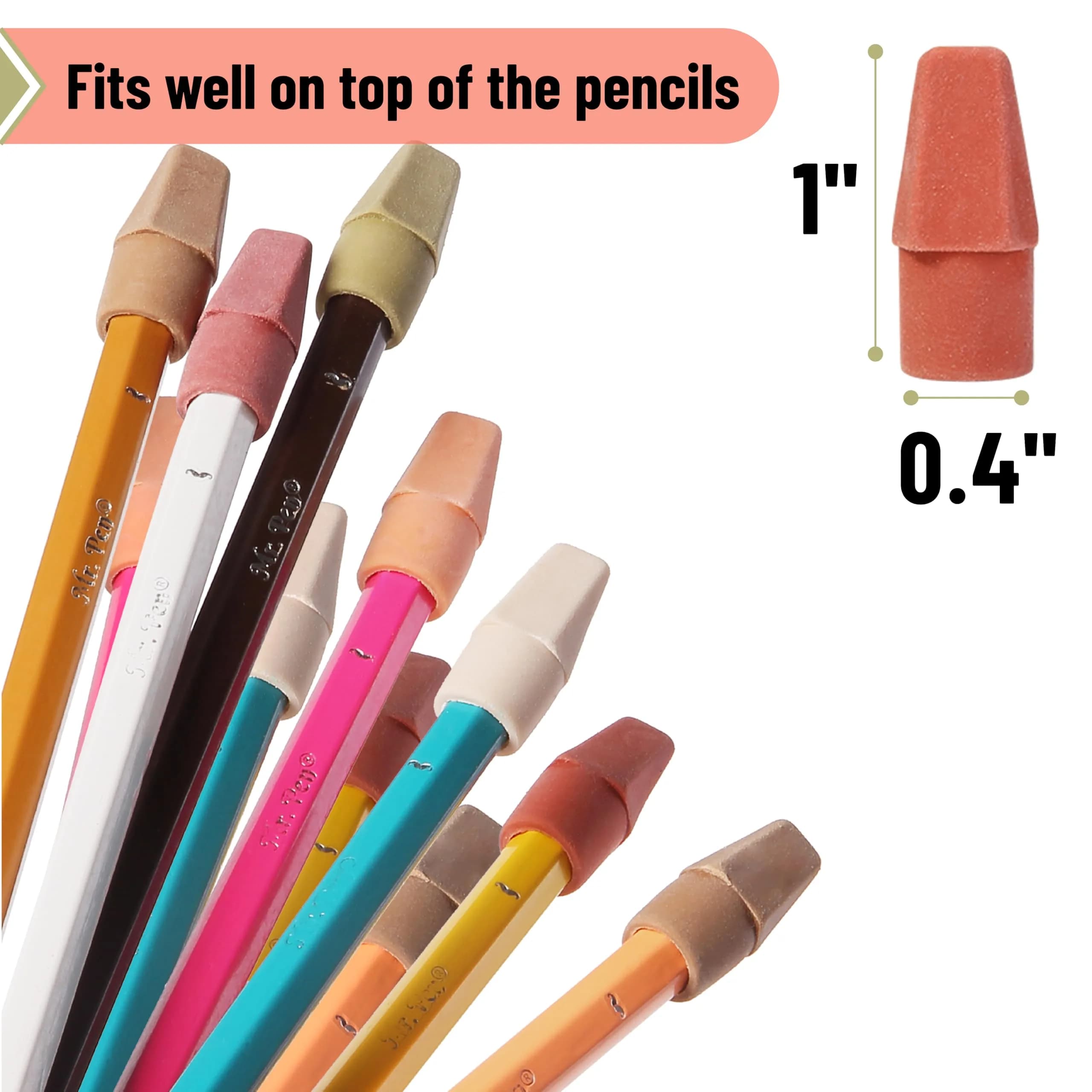 Mr. Pen Autumn Earth Pencil Eraser Toppers - 120 Pack | Smudge-Free Latex-Free Erasers - view 3