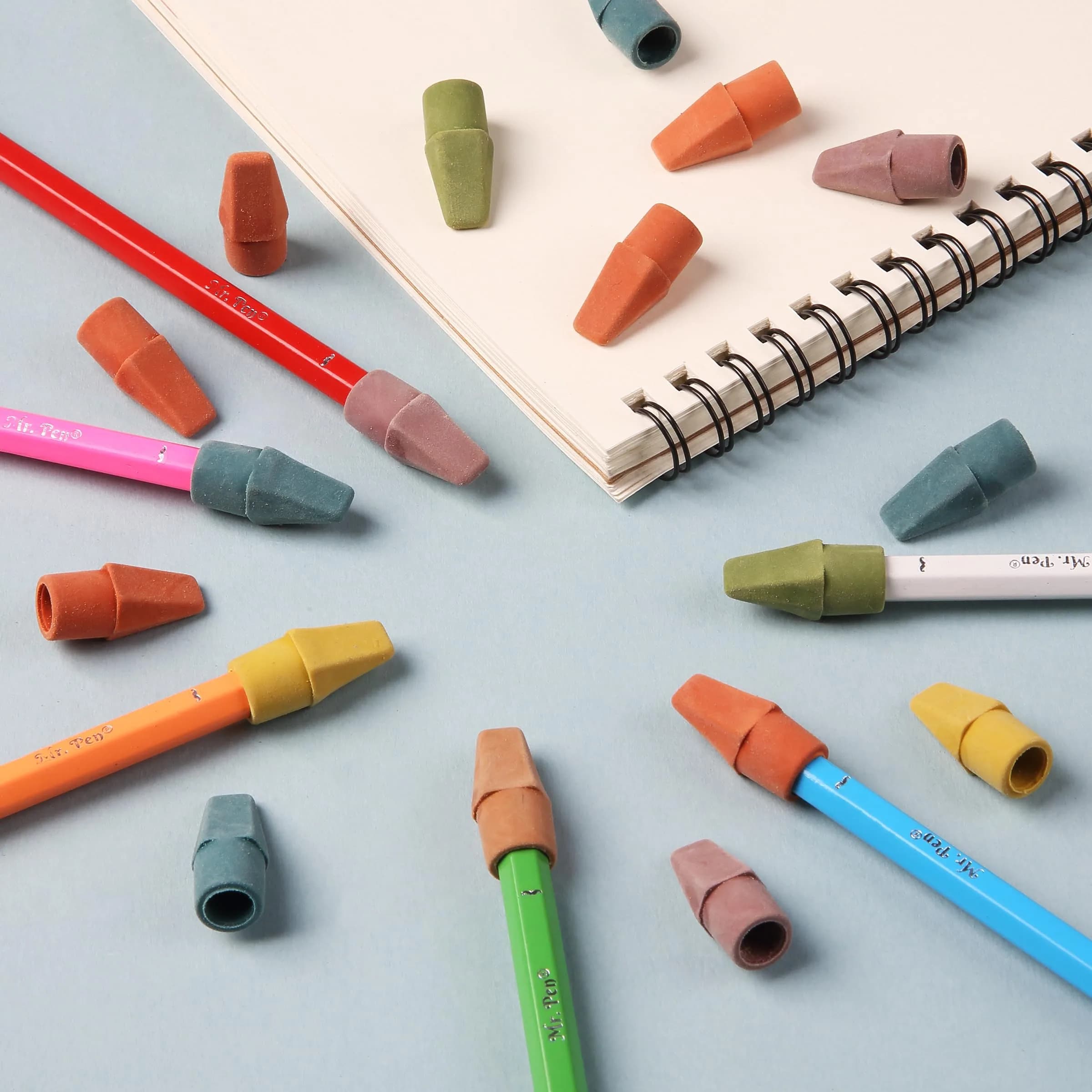 Mr. Pen Folk Festival Pencil Top Erasers, 120 Pack | Smooth Smudge-Free Erasing - view 8