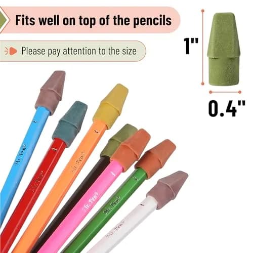 Mr. Pen Pencil Top Erasers, 120 Pack, Folk Festival Colors | Latex-Free & Smudge-Free Erasing thumbnail 3