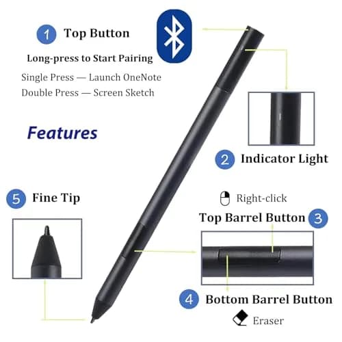LiXiongBao Active Pen PN557W for Dell Laptops | 4096 Pressure Levels, Palm Rejection thumbnail 3