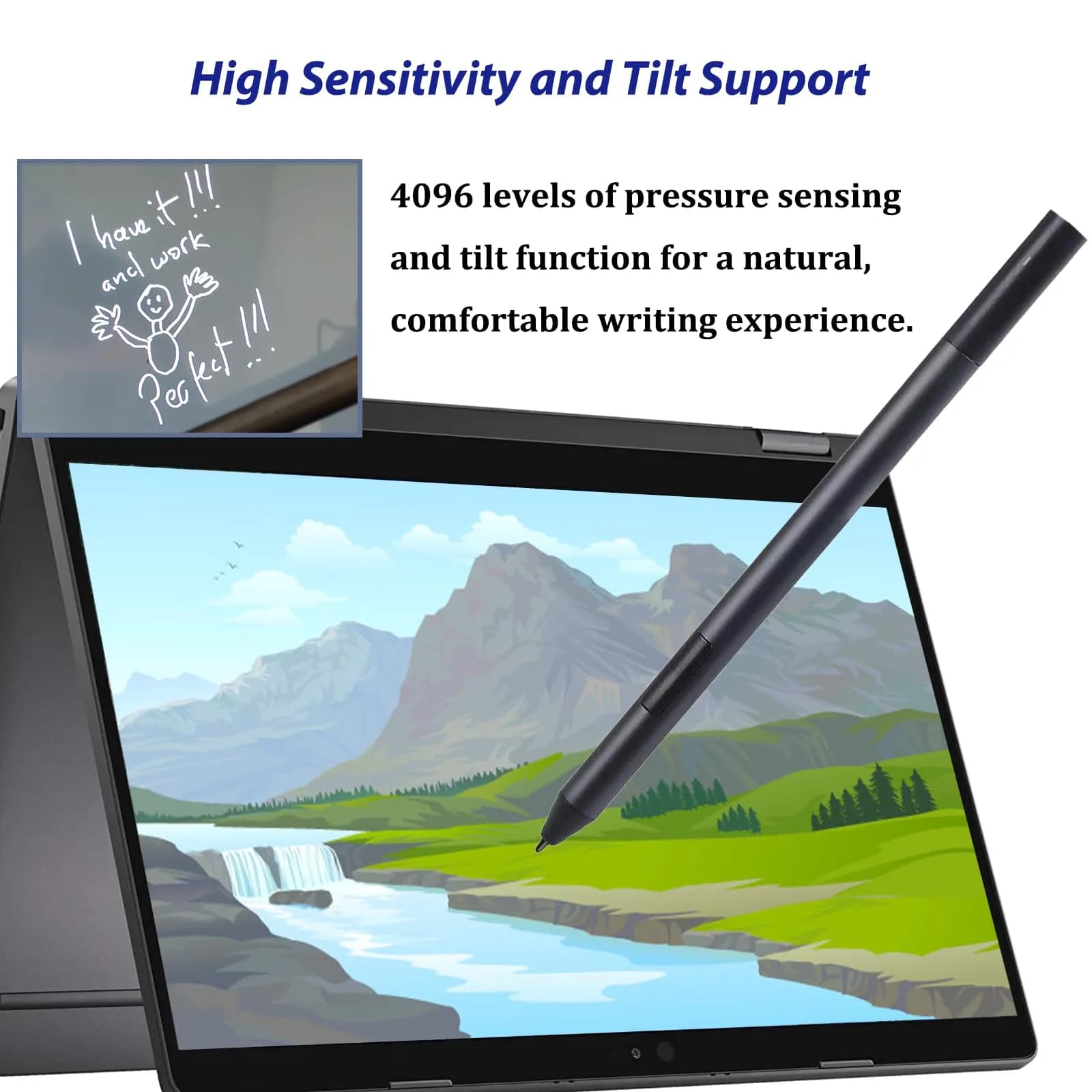LiXiongBao Active Pen PN557W for Dell Laptops | 4096 Pressure Levels, Palm Rejection - view 4
