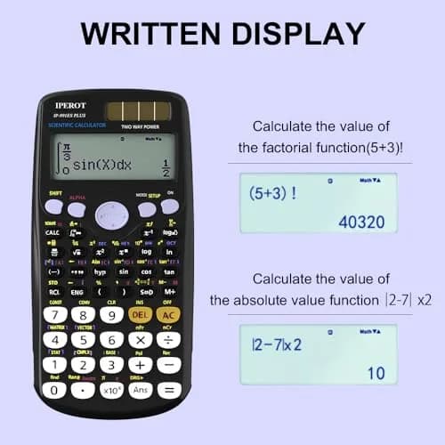 IPEROT Math Solar Calculator with 417 Functions & Dual Power | 16.5 cm (6.5 in) Display thumbnail 4
