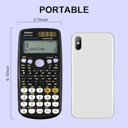 IPEROT Math Solar Calculator with 417 Functions & Dual Power | 16.5 cm (6.5 in) Display thumbnail 5