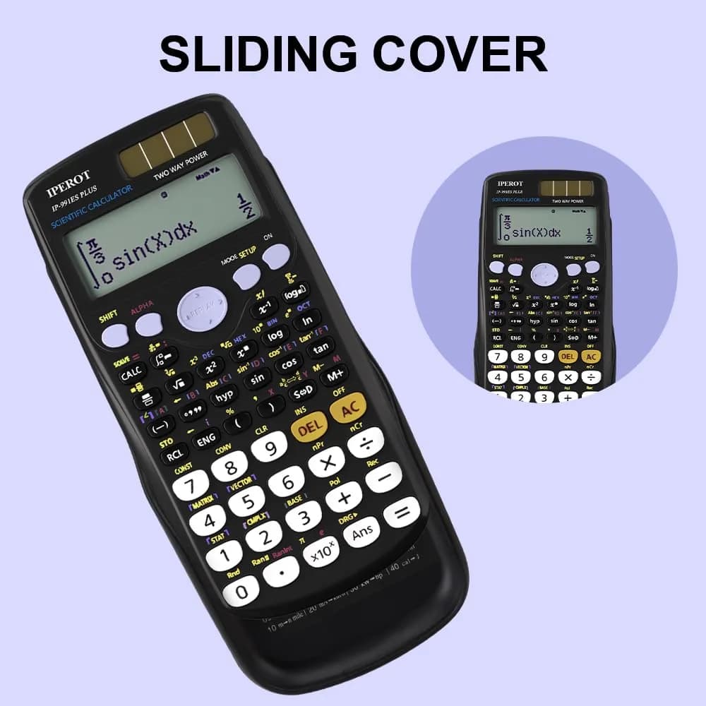 IPEROT Math Solar Calculator with 417 Functions & Dual Power | 16.5 cm (6.5 in) Display - view 7