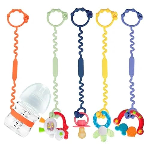 Yunaeduo Silicone Toy Straps for Baby, 5 Pack | Adjustable, BPA-Free, Heat-Resistant Toy Holder for Stroller, High Chair, Sippy Cups thumbnail 1