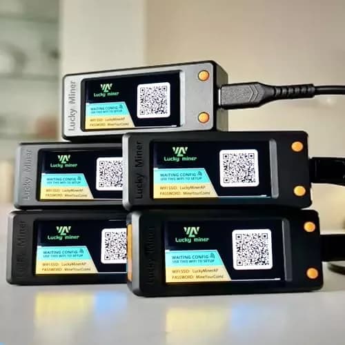Lucky Miner LV02 Bitcoin Lottery Miner 78KH/s 1.9" Color Display USB-C WiFi | Solo Mining Power Device thumbnail 5