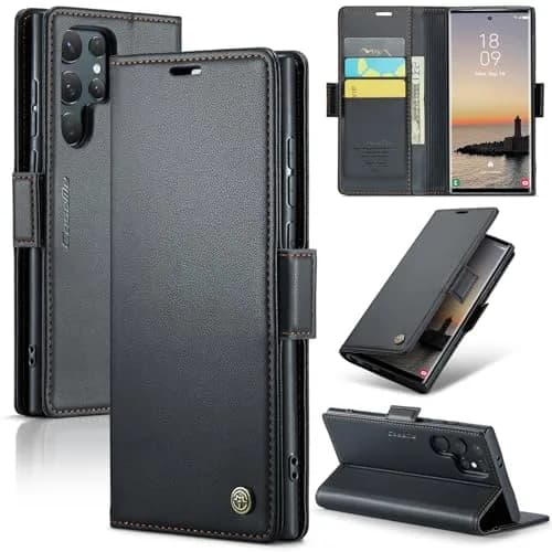 Rerzoiro Samsung Galaxy S24 Ultra Wallet Case | RFID Blocking PU Leather Flip Cover thumbnail 1