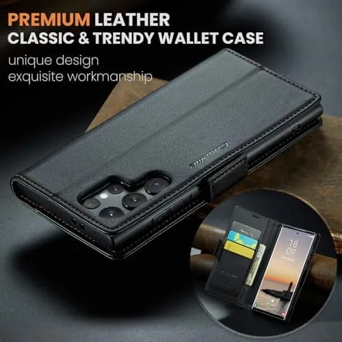Rerzoiro Samsung Galaxy S24 Ultra Wallet Case | RFID Blocking PU Leather Flip Cover thumbnail 7