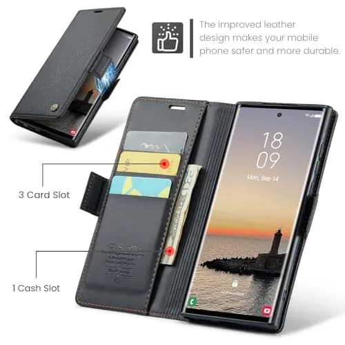 Rerzoiro Samsung Galaxy S24 Ultra Wallet Case | RFID Blocking PU Leather Flip Cover thumbnail 3