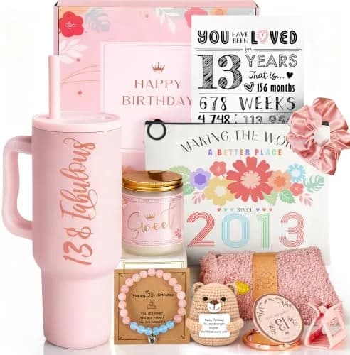 Mirasphere 13th Birthday Gifts for Girls - 13 Year Old Girl Gifts Ideas for Official Teenagers Girls - 11 Pieces Best Present for Daughter, Niece | Trendy Teen Girl Stuff thumbnail 1