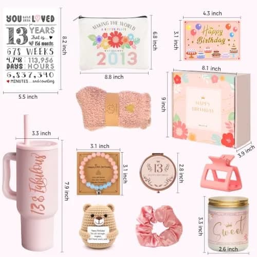 Mirasphere 13th Birthday Gifts for Girls - 13 Year Old Girl Gifts Ideas for Official Teenagers Girls - 11 Pieces Best Present for Daughter, Niece | Trendy Teen Girl Stuff thumbnail 2