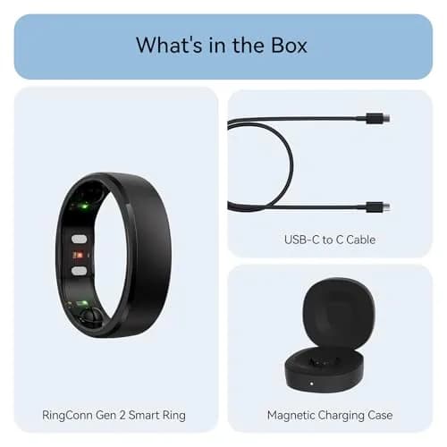 RingConn Gen 2 Smart Ring Black Size 14 | Sleep Apnea Monitoring with 12-Day Battery thumbnail 8
