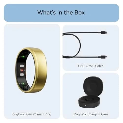 RingConn Gen 2 Smart Ring Gold Size 6 | Sleep Apnea Monitoring with 12-Day Battery Life thumbnail 8