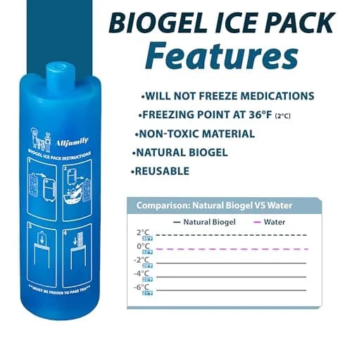 4ALLFAMILY Nomad Medium Pro Insulin Cooler Travel Case with Biogel Pack & Temp Display 0.41 kg (0.9 lb) | Keeps Medication Cool for 27 Hours thumbnail 8