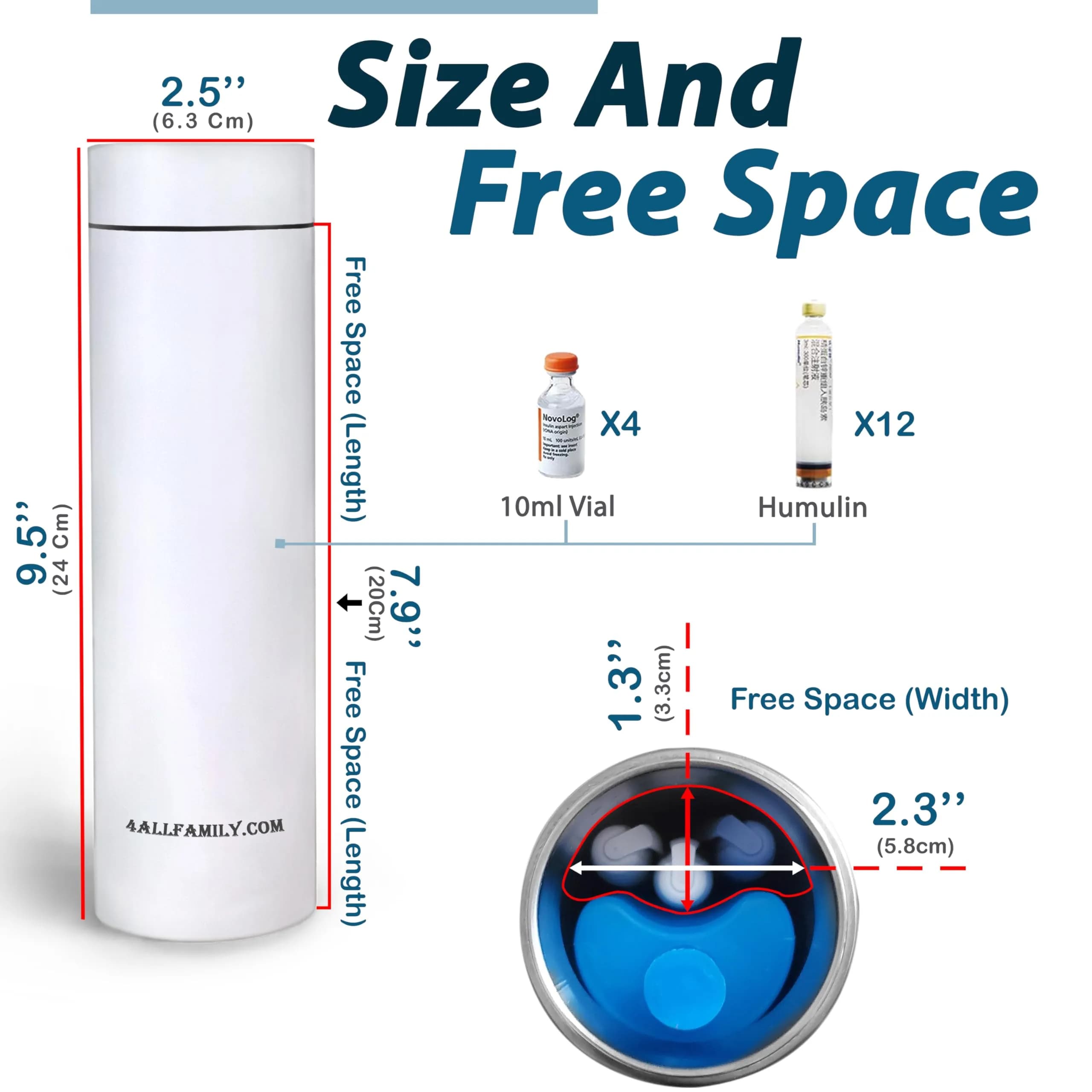 4ALLFAMILY Nomad Medium Pro Insulin Cooler Travel Case - White | Keeps Medication Cool for 27 Hours in 104°F Heat - view 5