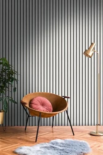 A.S. Création Non-Woven Wallpaper with Wall Panel Motif 0.53 x 10.05 m | Wood Look with Metallic Effect thumbnail 1
