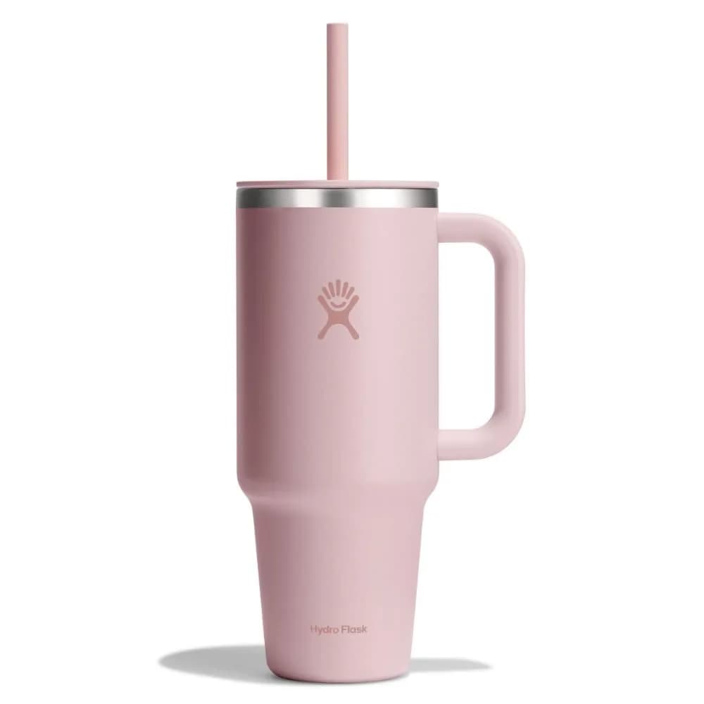 Hydro Flask Travel Tumbler with Handle, Lid and Straw - 1183 ml (40 Oz) Tonal Trillium Pink | Insulated Stainless Steel — Tonal Trillium