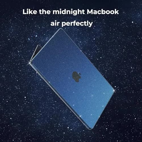 EooCoo Sparkly Midnight Case for MacBook Air 13 inch 2022-2026 | Glitter Design & Heat Dissipation thumbnail 4