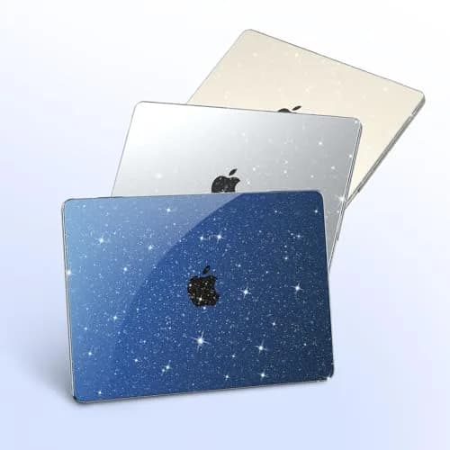 EooCoo Sparkly Midnight Case for MacBook Air 13 inch 2022-2026 | Glitter Design & Heat Dissipation thumbnail 8