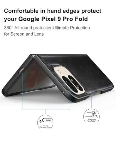Foluu Cellular Phone Case for Google Pixel 9 Pro Fold 2024 | Slim Leather & Hard PC Shell thumbnail 3