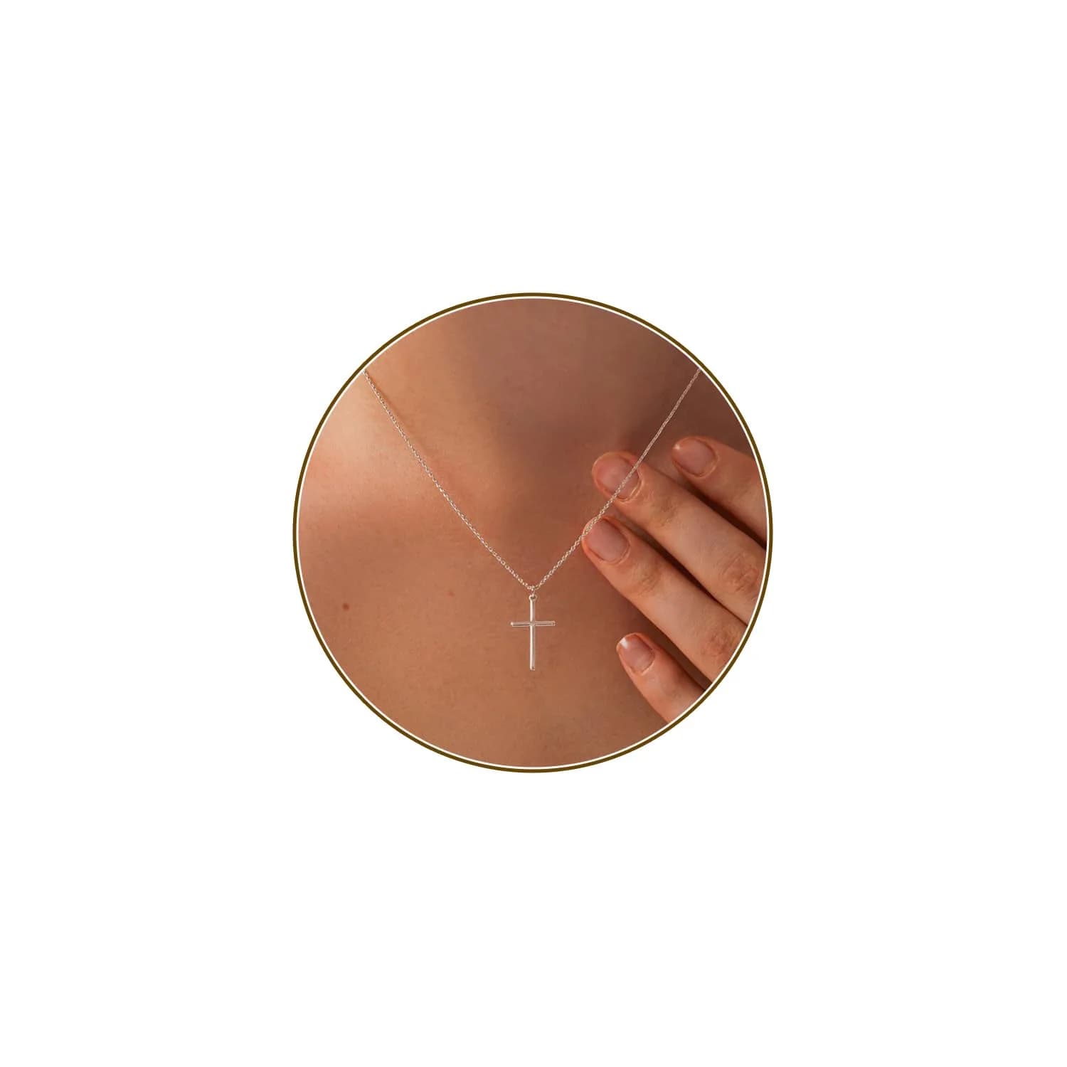 HERIER Cross Necklace for Women - Silver Plated, Dainty Faith Pendant, Trendy Fashion Jewelry - main product image