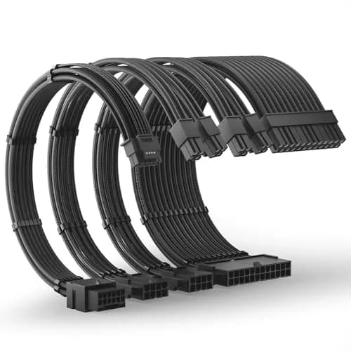 AsiaHorse 12VHPWR PSU Extension Cable Kit for RTX 50/40 Series, 16AWG Pcie 5.0 Cable Extension Kit, 30CM | Heavy-Duty Power Support thumbnail 1