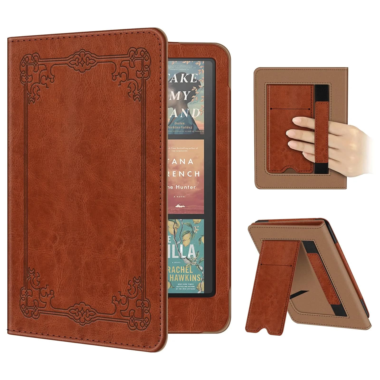 Fintie Case for Kindle Paperwhite 12th/11th Gen & Colorsoft 7"/6.8" | Vintage Brown PU Leather Stand Cover with Card Slot & Auto Sleep/Wake
