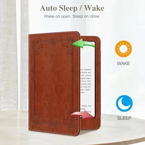 Fintie Case for Kindle Paperwhite 12th/11th Gen & Colorsoft 7"/6.8" | Vintage Brown PU Leather Stand Cover with Card Slot & Auto Sleep/Wake thumbnail 3