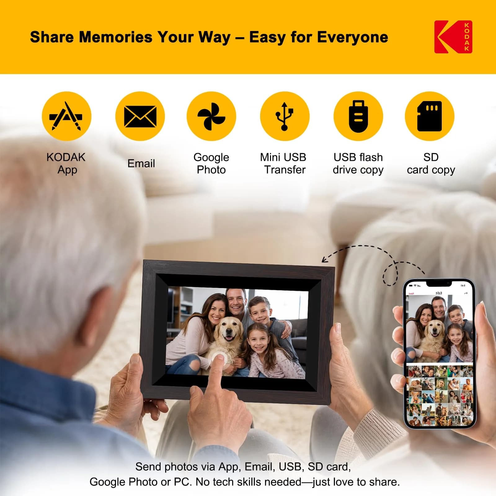 KODAK 10.1 Inch WiFi Digital Picture Frame with 32GB Storage, 1280x800 IPS Touch Screen | Share Moments Instantly - view 6
