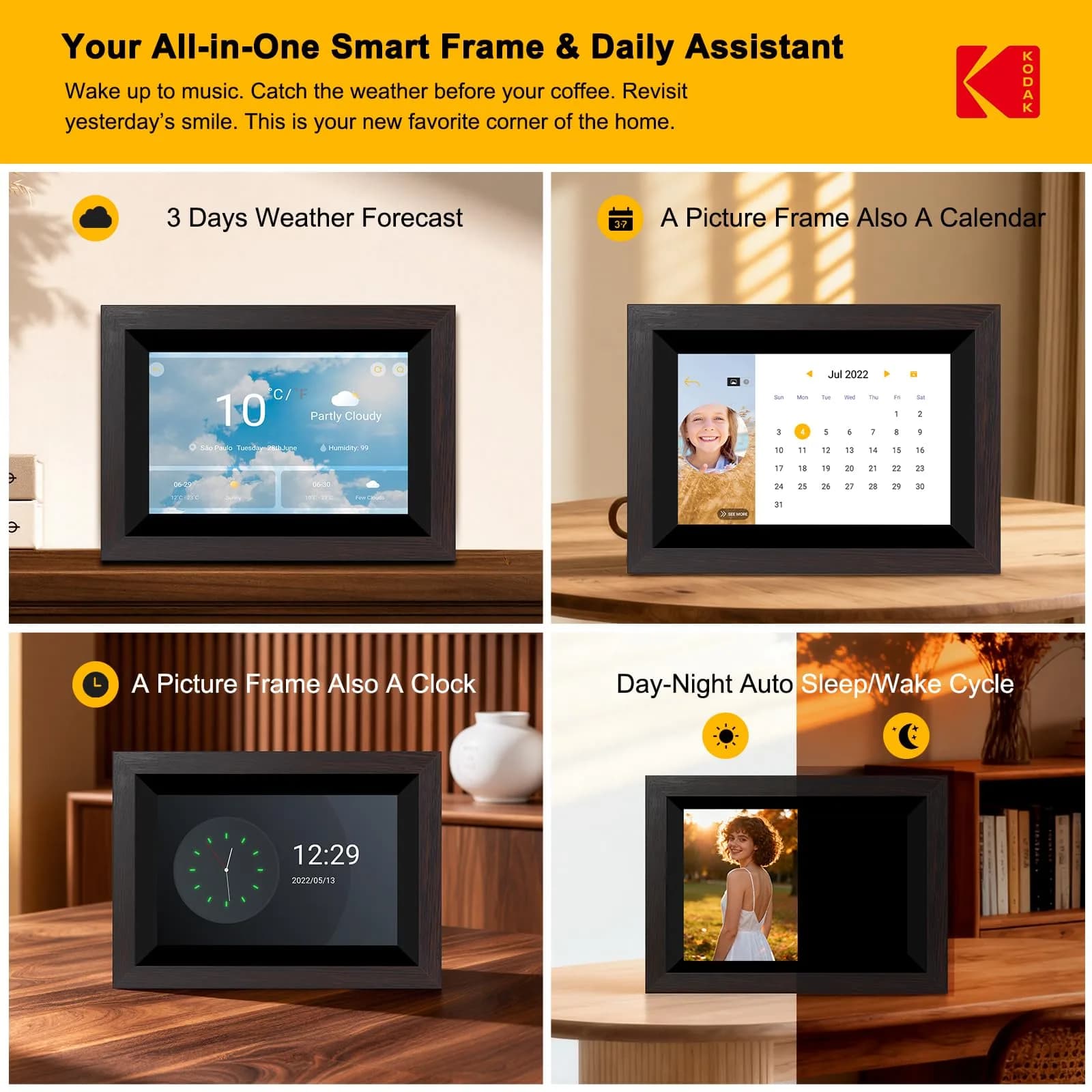 KODAK 10.1 Inch WiFi Digital Picture Frame with 32GB Storage, 1280x800 IPS Touch Screen | Share Moments Instantly - view 7