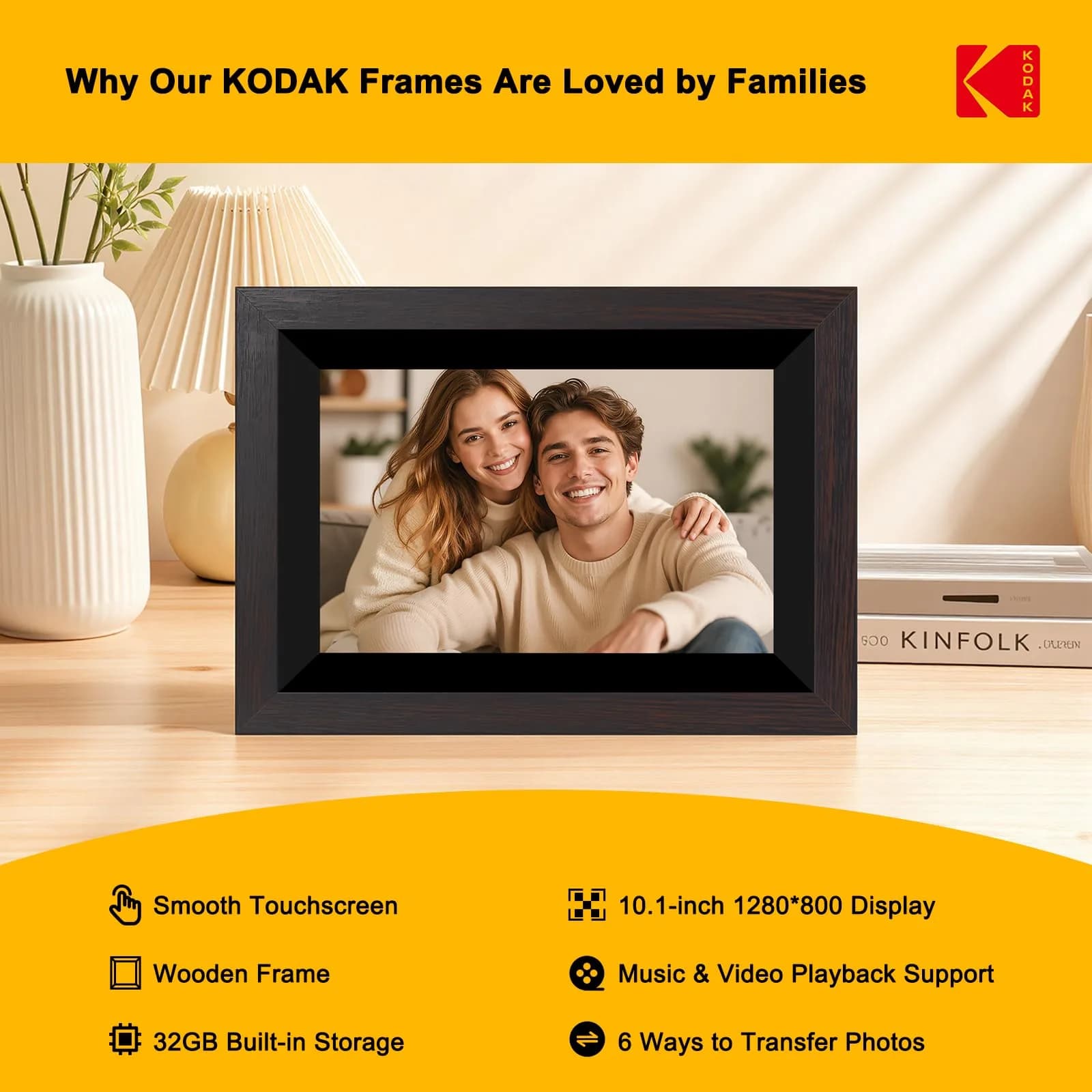 KODAK 10.1 Inch WiFi Digital Picture Frame with 32GB Storage, 1280x800 IPS Touch Screen | Share Moments Instantly - view 2