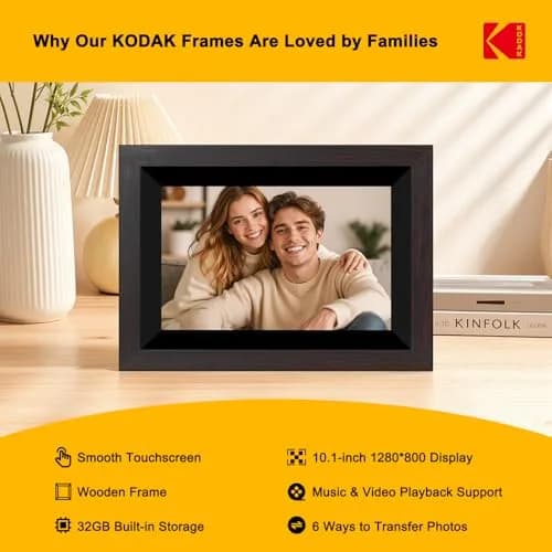 KODAK 10.1 Inch WiFi Digital Picture Frame with 32GB Storage, 1280x800 IPS Touch Screen | Share Moments Instantly thumbnail 2