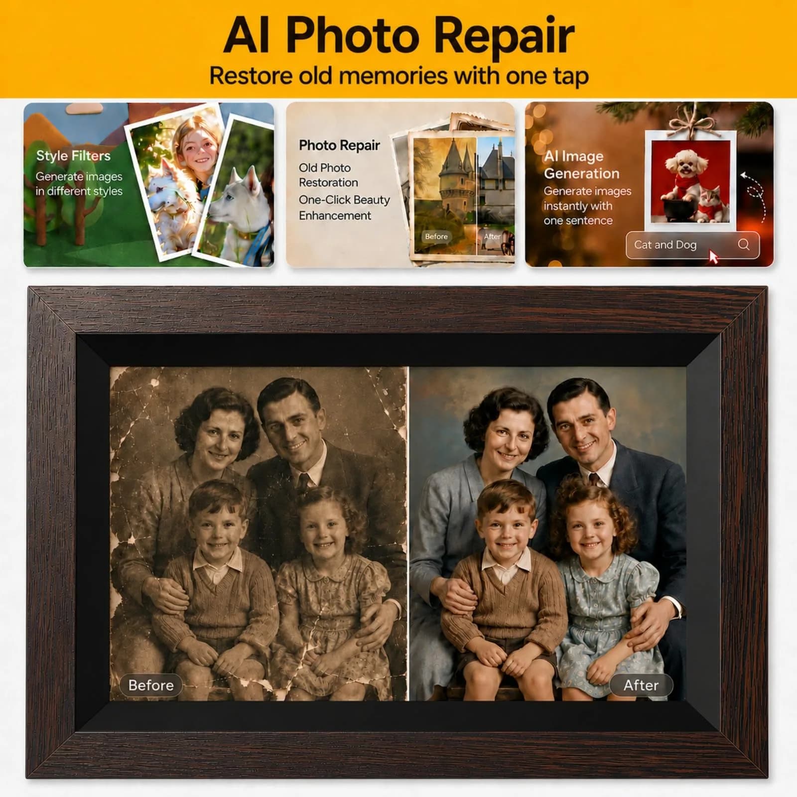 KODAK 10.1 Inch WiFi Digital Picture Frame with 32GB Storage, 1280x800 IPS Touch Screen | Share Moments Instantly - view 3