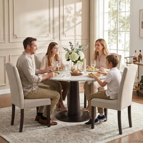 SNUGWAY Upholstered Dining Chair Modern Parsons Set of 6 | Elegant & Comfortable thumbnail 4