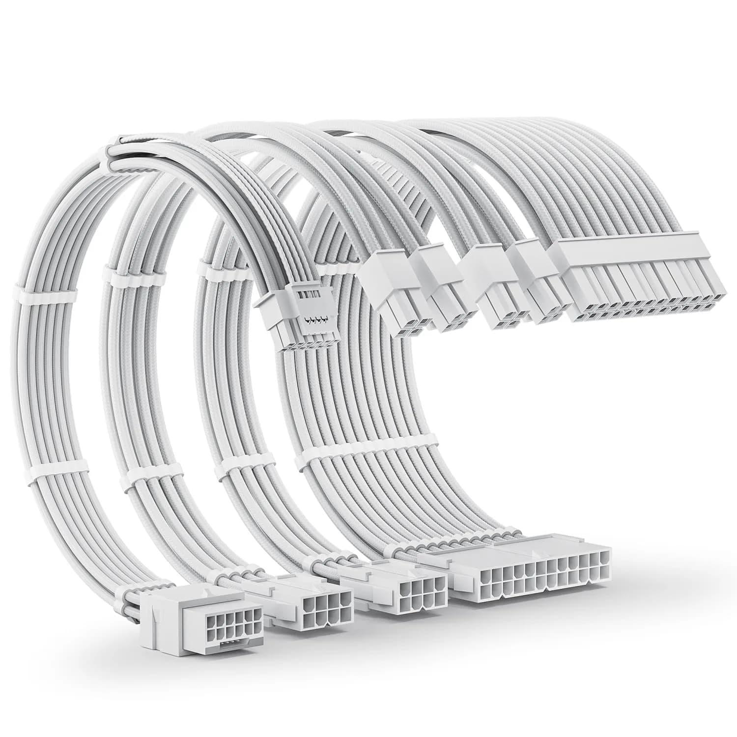 AsiaHorse 12VHPWR PSU Extension Cable Kit for RTX 50/40 Series, 16AWG Pcie 5.0 Cable Extension Kit, 30CM — Pure White