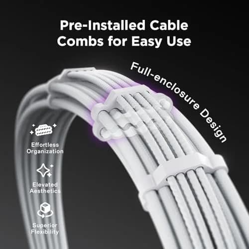 AsiaHorse 12VHPWR PSU Extension Cable Kit for RTX 50/40 Series, 16AWG Pcie 5.0 Cable Extension Kit, 30CM thumbnail 4