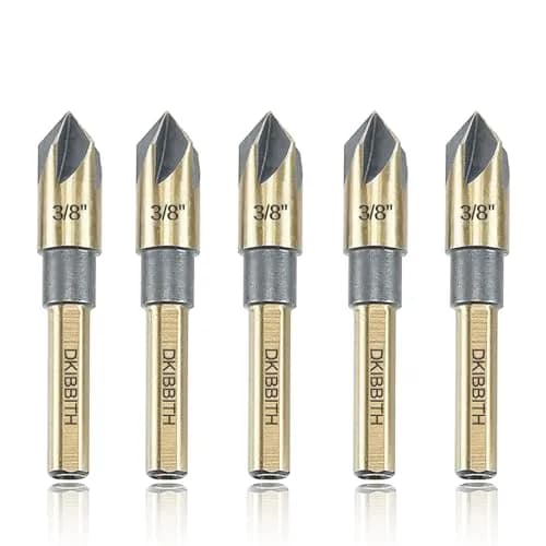 DKIBBITH Countersink Drill Bit Set 3/8" | Precise 82° High-Speed Steel Bits for Wood, Metal & Plastic thumbnail 1